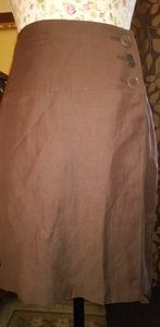 Ann Taylor brown linen wrap skirt.